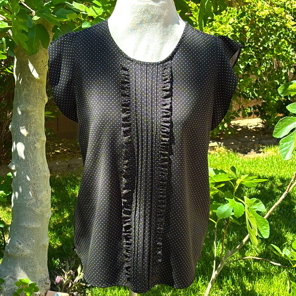 Jasmine & Juliana Polka Dot Blouse Black Size M